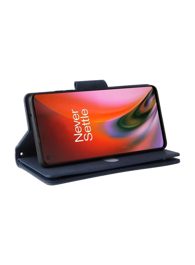 اس-توب جراب هاتف OnePlus Nord 2 من الجلد القابل للطي بثلاثة طيات مع مشبك برشام و9 بطاقات - Image 5