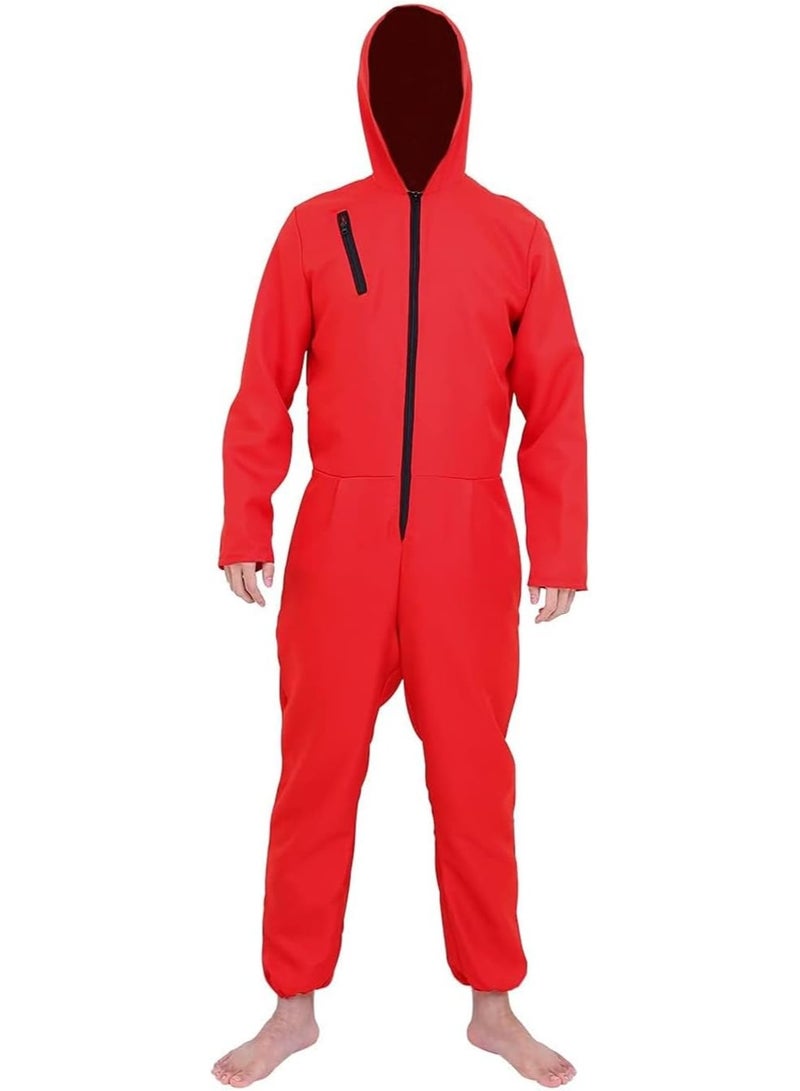 Brain Giggles Money Heist Costume – Red Jumpsuit with Salvador Dali Mask and Gloves – Unisex Halloween Cosplay Outfit for Men Women – Carnival Book Day Fancy Dress Full Set TV Show - Image 3
