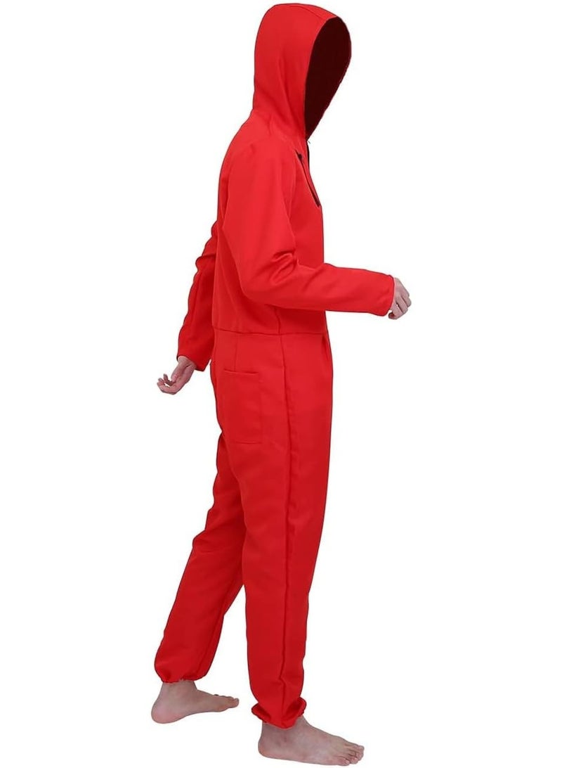 Brain Giggles Money Heist Costume – Red Jumpsuit with Salvador Dali Mask and Gloves – Unisex Halloween Cosplay Outfit for Men Women – Carnival Book Day Fancy Dress Full Set TV Show - Image 4