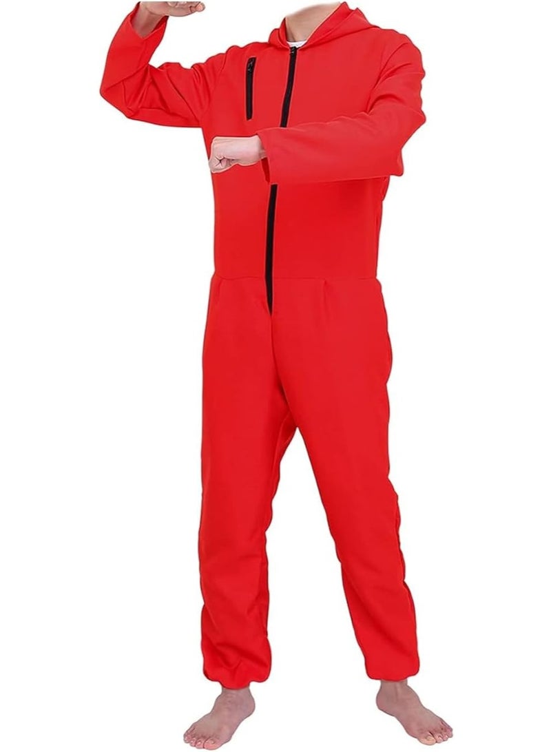 Brain Giggles Money Heist Costume – Red Jumpsuit with Salvador Dali Mask and Gloves – Unisex Halloween Cosplay Outfit for Men Women – Carnival Book Day Fancy Dress Full Set TV Show - Image 2