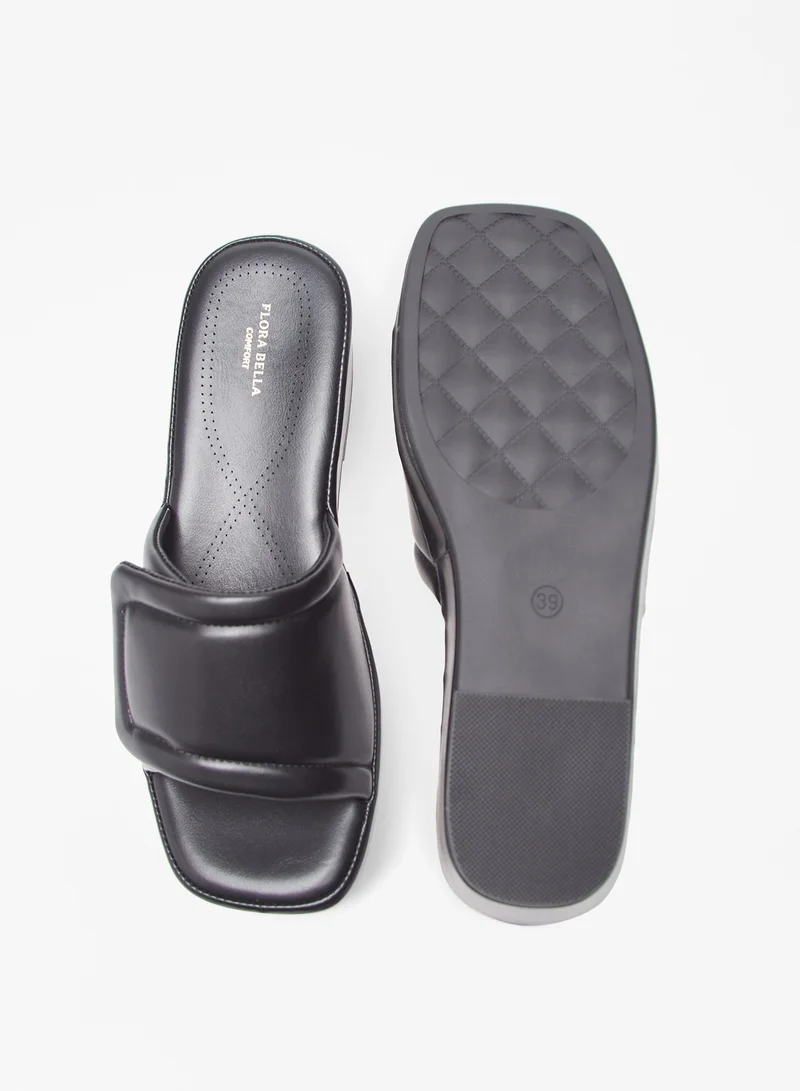 Flora Bella By Shoexpress Women Solid Slip-On Flatform Heels Sandals