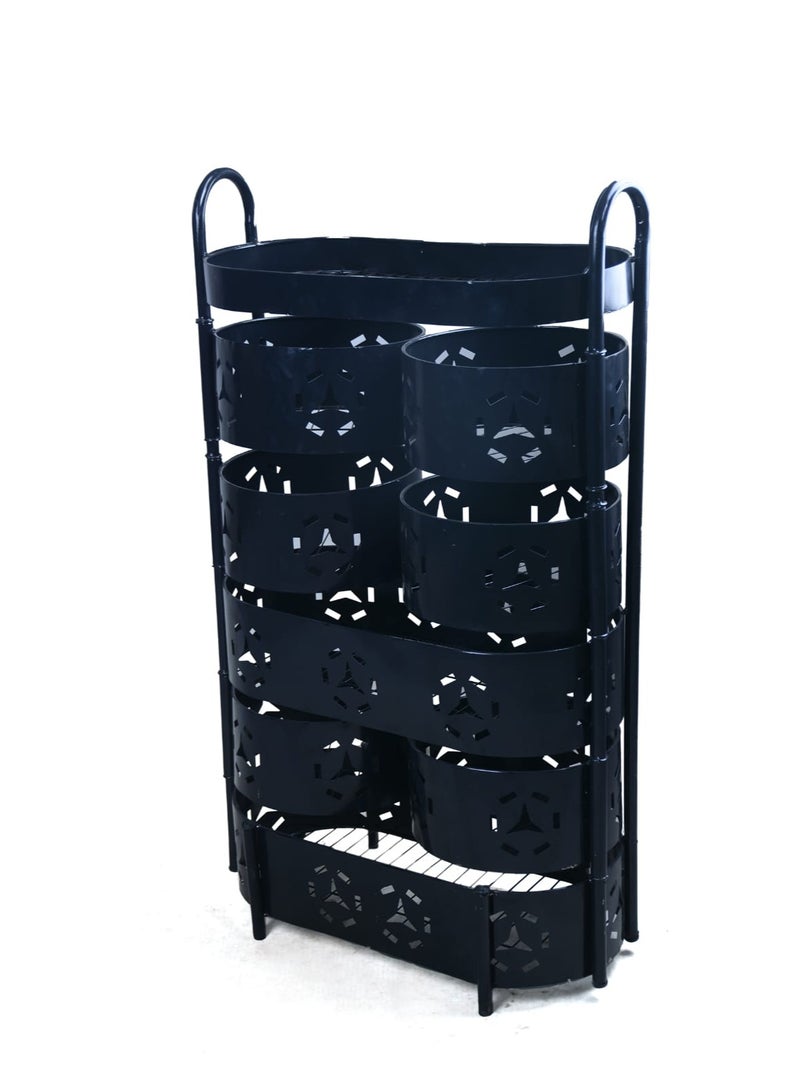 إيباسكت تربو تخزين معدن دوران 360 درجة 5 طبقات بخانات مختلفة الاحجام مع عجلات لسهولة النقل والحركة - Image 2