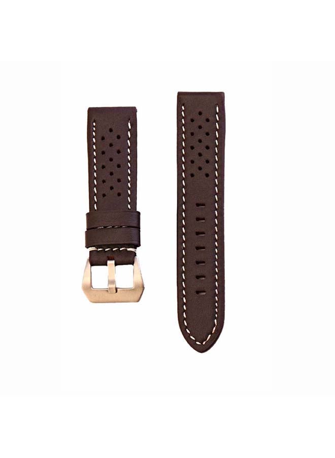 Perfii Genuine Leather Replacement Band Samsung Galaxy Watch 3 Brown - Image 2