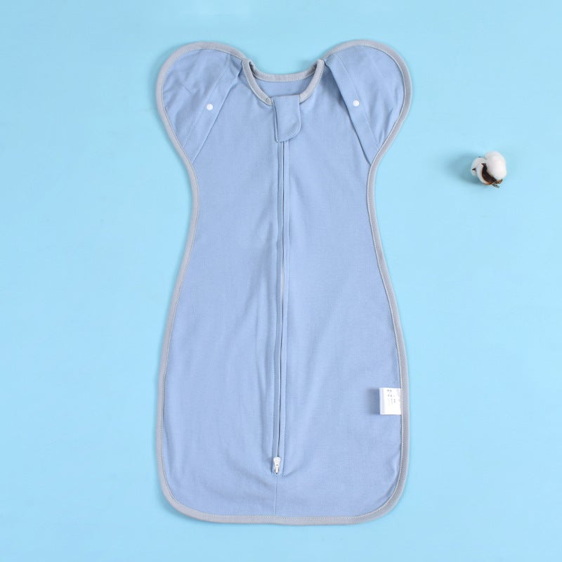 Baby Sleeping Bag Baby Swaddling Towel Newborn Baby Wrap Anti-Scare Stretch Sleeve Towel Baby Surrender Style B- 095 Blue