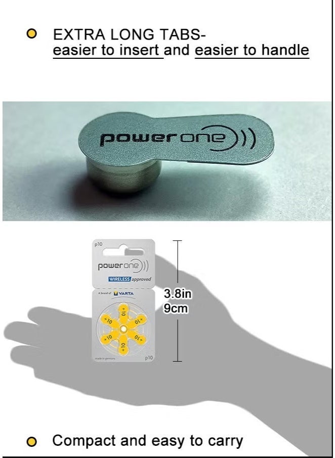 Power One PowerOne Hearing Aid Batteries - Size P10 - 6 Packs (36 Pieces) - Image 4