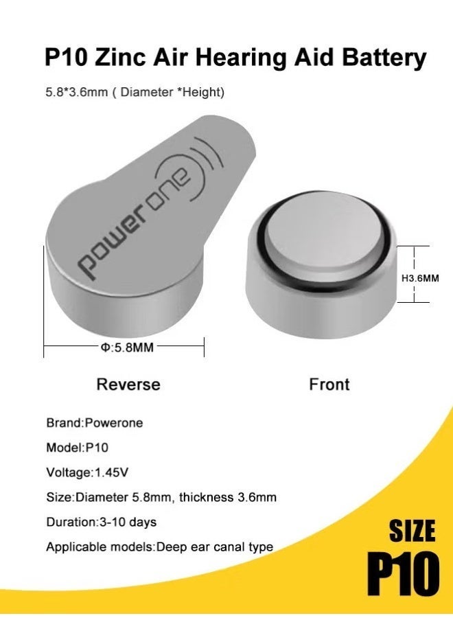 Power One PowerOne Hearing Aid Batteries - Size P10 - 6 Packs (36 Pieces) - Image 2
