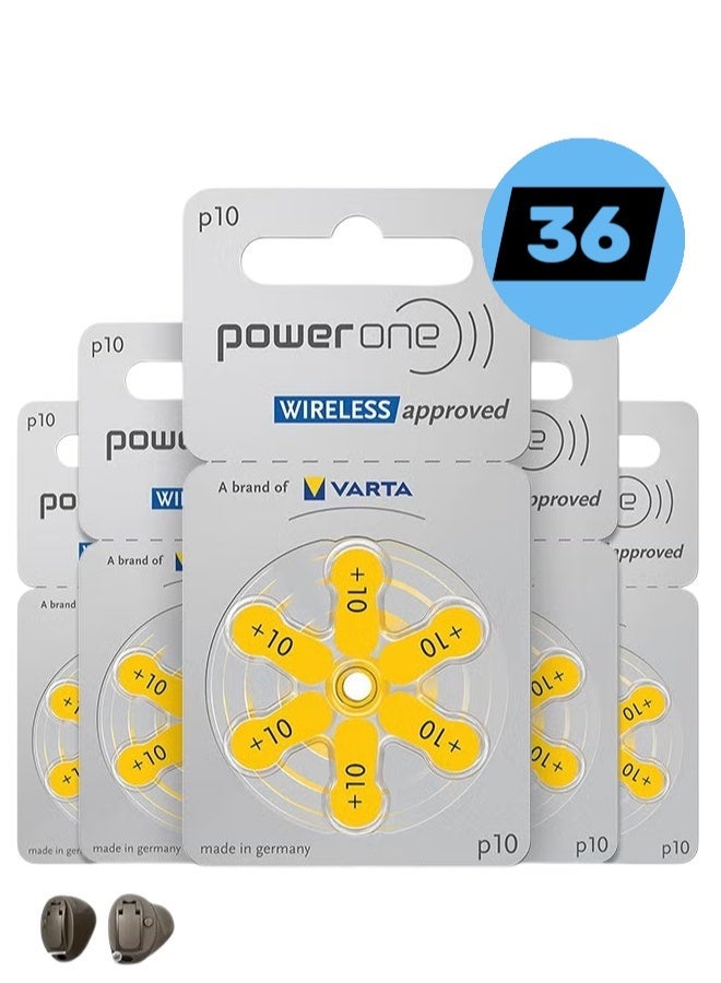 Power One PowerOne Hearing Aid Batteries - Size P10 - 6 Packs (36 Pieces) - Image 1