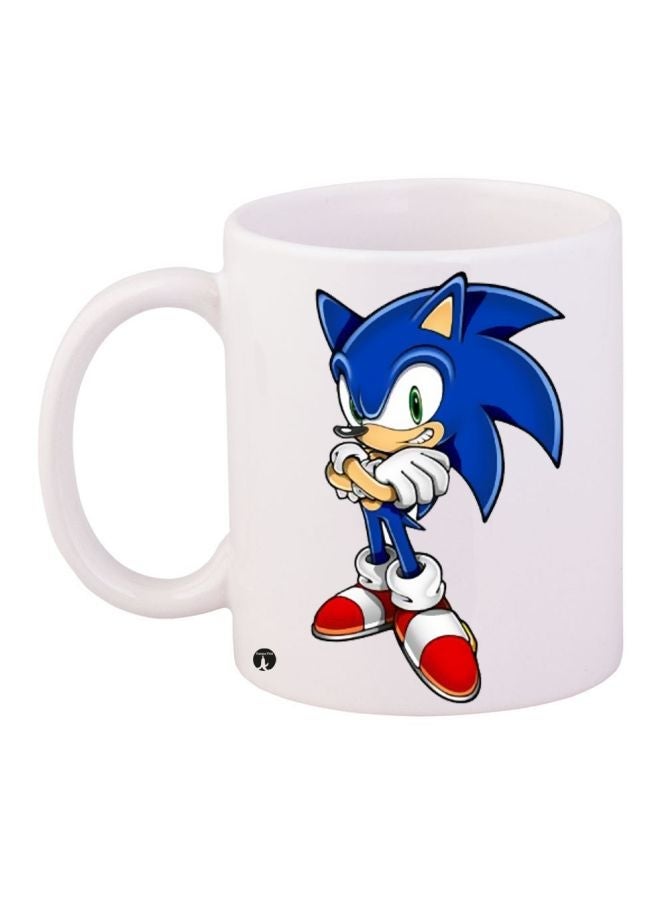RYN Sonic Printed Coffee Mug White/Blue/Red 11ounce