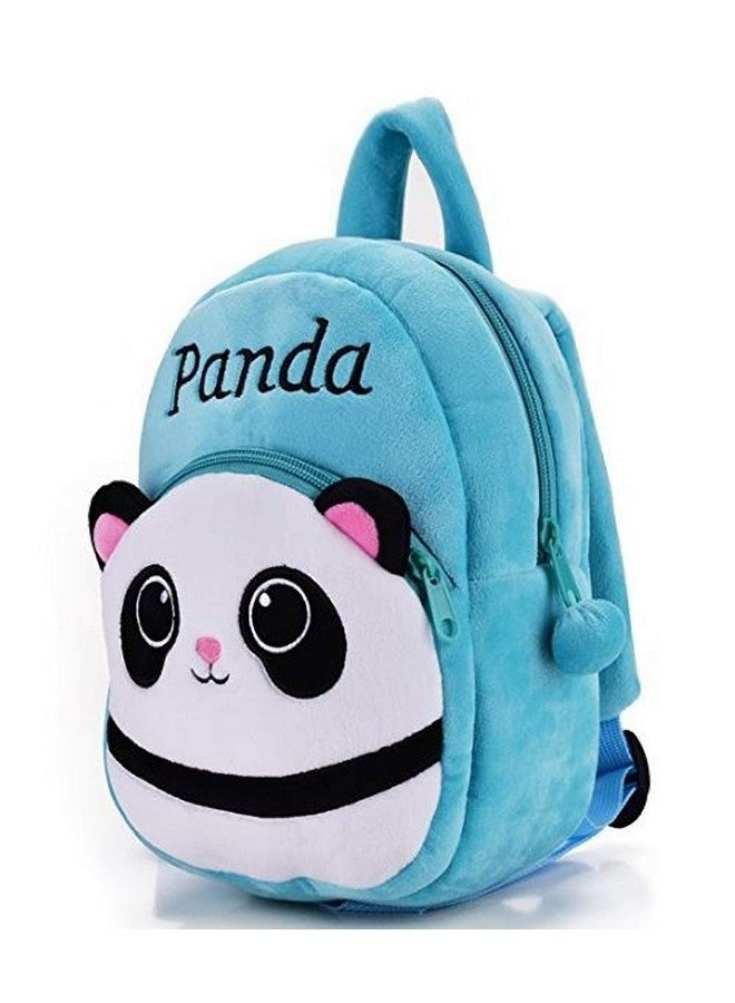 Frantic حقيبة ظهر قياسية باندا زرقاء سماوية من قماش مخملي بجيبين متوترين للأطفال من 2 إلى 5 سنوات للبنين والبنات، حضانة، روضة، نزهة (أفضل باندا زرقاء سماوية) قياسية، 10 لترات - Image 3