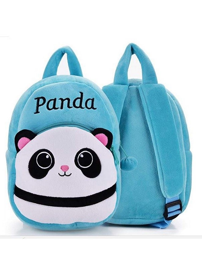 Frantic حقيبة ظهر قياسية باندا زرقاء سماوية من قماش مخملي بجيبين متوترين للأطفال من 2 إلى 5 سنوات للبنين والبنات، حضانة، روضة، نزهة (أفضل باندا زرقاء سماوية) قياسية، 10 لترات - Image 1