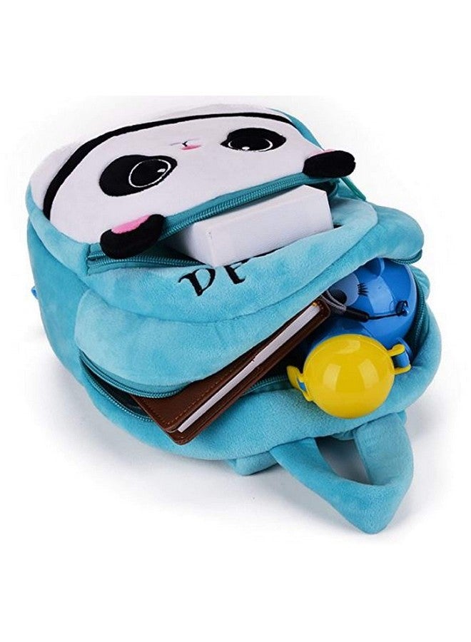 Frantic حقيبة ظهر قياسية باندا زرقاء سماوية من قماش مخملي بجيبين متوترين للأطفال من 2 إلى 5 سنوات للبنين والبنات، حضانة، روضة، نزهة (أفضل باندا زرقاء سماوية) قياسية، 10 لترات - Image 4