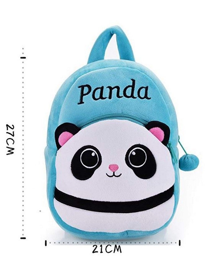 Frantic حقيبة ظهر قياسية باندا زرقاء سماوية من قماش مخملي بجيبين متوترين للأطفال من 2 إلى 5 سنوات للبنين والبنات، حضانة، روضة، نزهة (أفضل باندا زرقاء سماوية) قياسية، 10 لترات - Image 2