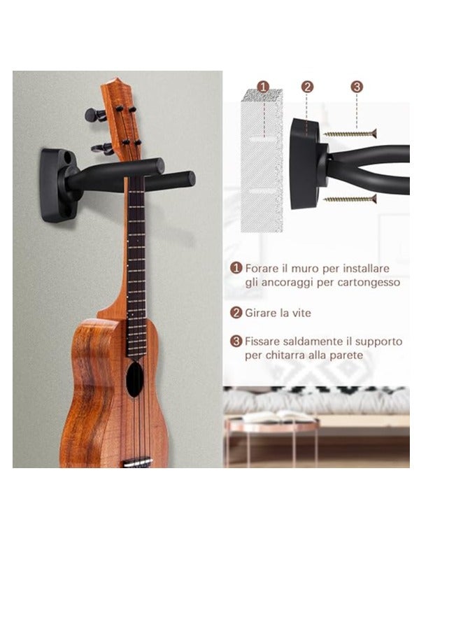 Generic Guitar Stand Hook Guitar Wall Hooks Stand Pack Holder Hook Wall Mount Hooks Holder for Electric Guitar Bass Ukulele Violin (1PC)  - Image 3