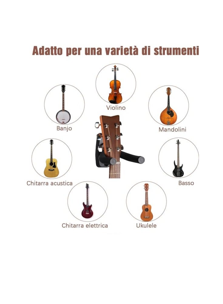 Generic Guitar Stand Hook Guitar Wall Hooks Stand Pack Holder Hook Wall Mount Hooks Holder for Electric Guitar Bass Ukulele Violin (1PC)  - Image 4