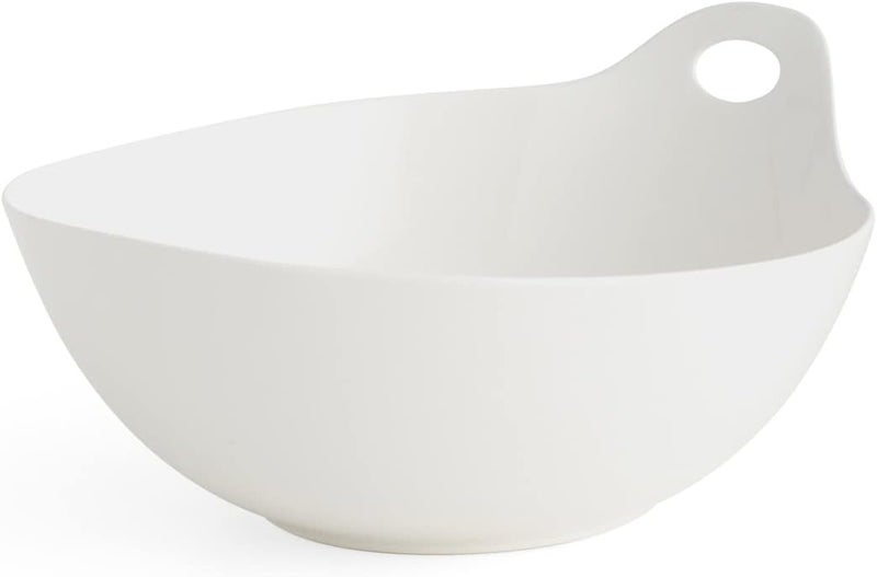Nambe Portables Round Serving Bowl  11inch Porcelain Salad Bowls Fruit Display Dish for Kitchen Counter Serve Side Dishes at Dinner Party Buffet Microwave and Dishwasher Safe - Image 1