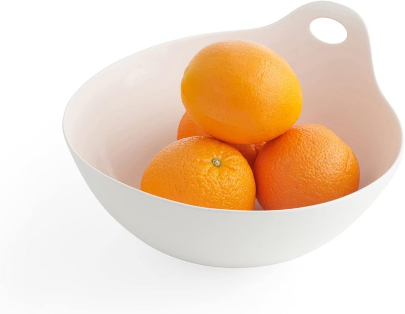 Nambe Portables Round Serving Bowl  11inch Porcelain Salad Bowls Fruit Display Dish for Kitchen Counter Serve Side Dishes at Dinner Party Buffet Microwave and Dishwasher Safe - Image 2