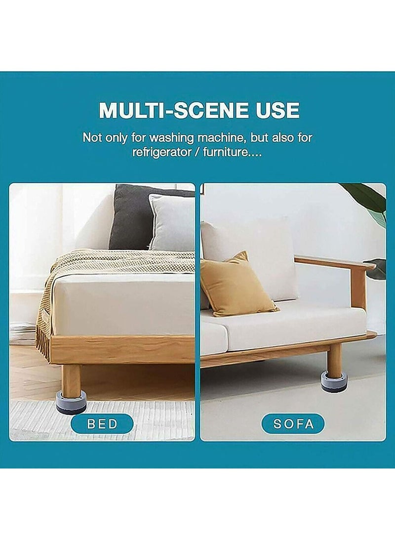 نيبمينينت وسادات قدم للغسالة ، حصيرة غير قابلة للانزلاق دعم الغسالة بإلغاء الصدمات والضوضاء لحماية أرضية غرفة الغسيل 4 قطع 6 سم - Image 5