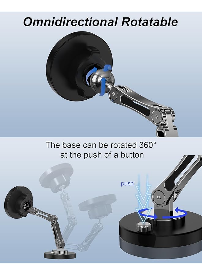 كاست ويف شاحن سيارة ماجسيف، شاحن لاسلكي مغناطيسي قابل للتعديل بزاوية 360 درجة، متوافق مع ماجسيف آيفون 15 14 13 12 سلسلة - Image 3