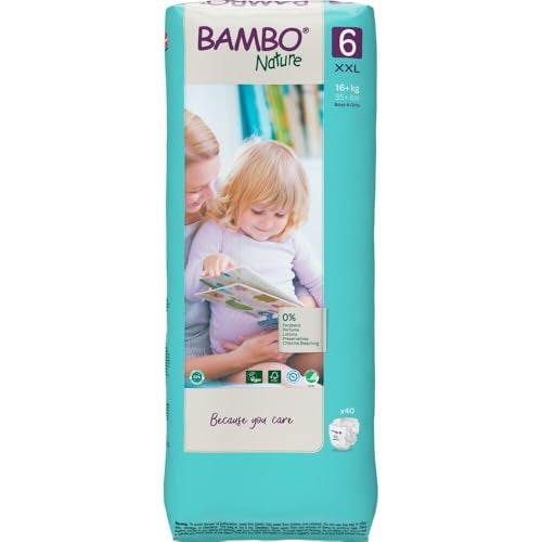 Bambo Nature Hypoallergenic Baby Diapers, Eco-Labeled Diapers, Enhanced Leakage Protection, Totally Chlorine-Free, Skin Friendly, and Super Absorbent - Size 6 (40 Count) - Image 1