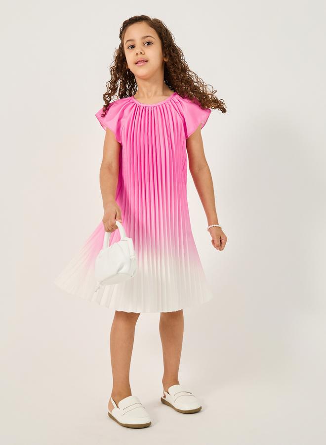 ستايلي فستان بألوان متدرجة وطيات - Image 2