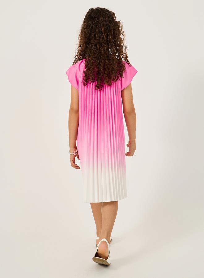 ستايلي فستان بألوان متدرجة وطيات - Image 4