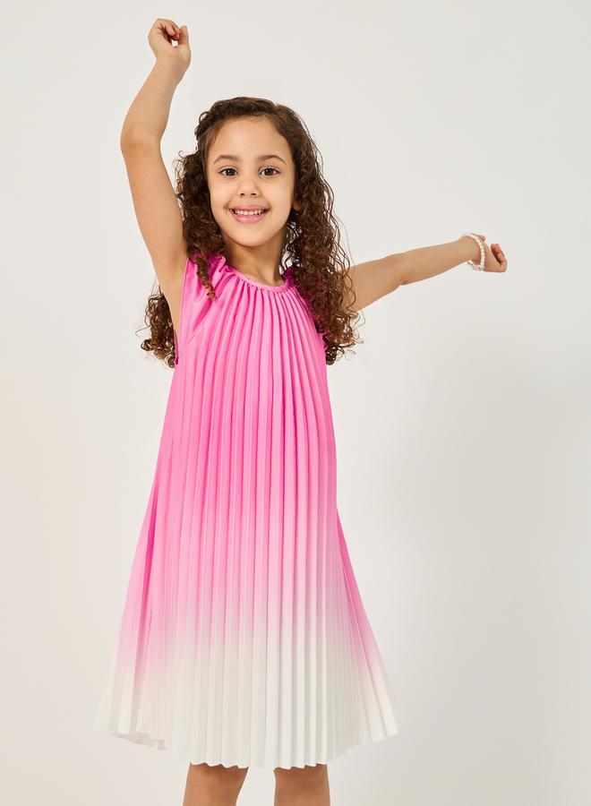 ستايلي فستان بألوان متدرجة وطيات - Image 1