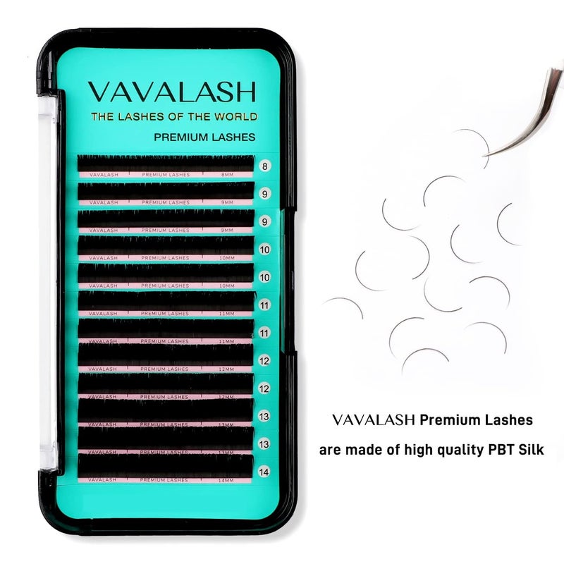 VAVALASH Eyelash Extensions 0.15 CC Curl 8-14mm Lash Extensions Supplies Individual Lashes Premium Silk Volume & Classic Lash Soft Matte Dark Professional Eyelashes Extension (0.15-CC-8-14 Mixed) - Image 2