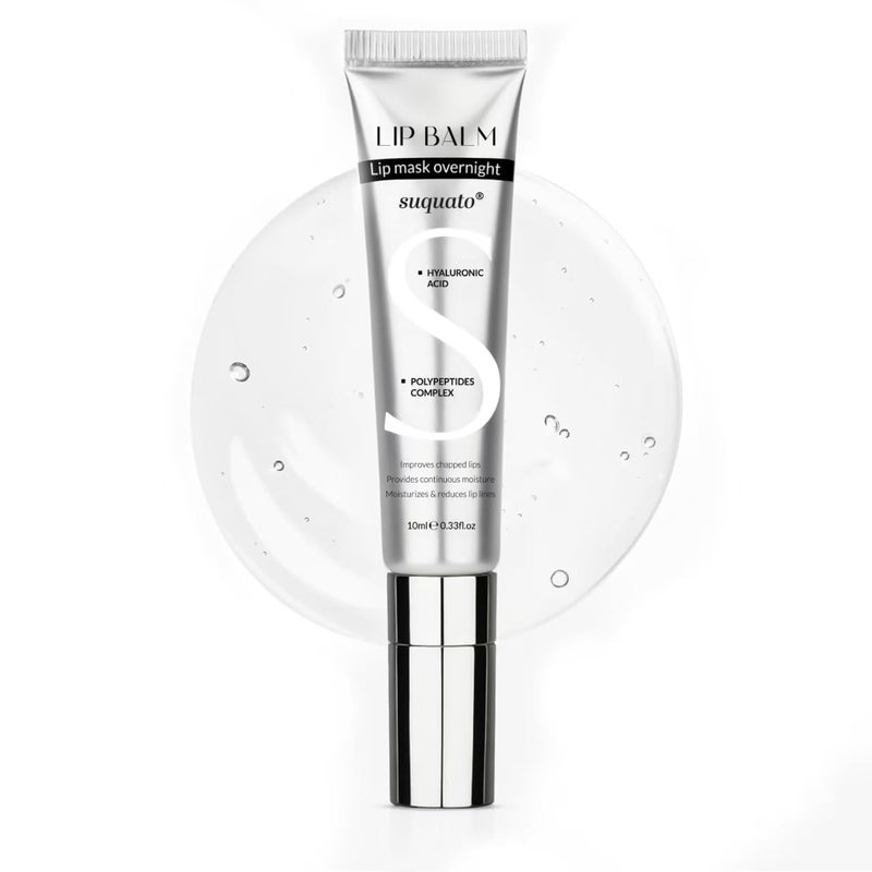 suquato Peptide Lip Treatment Butter Balm: Mini Plumping Gloss Set for Dry Care, With Hyaluronic Acid and Mask Overnight for Glowy Skin, Travel Size Night Hydrating Balm - Image 1
