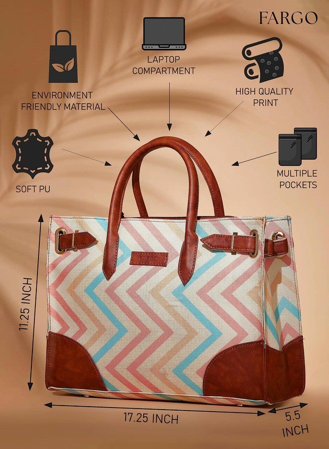 Fargo Canvas Laptop Handbag For Women - Stylish & Durable Tote Bag, Fits 15-Inch Laptops (Fgo-599), Multicolor - Image 4