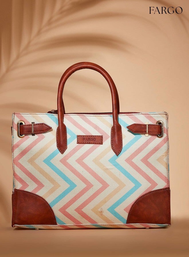 Fargo Canvas Laptop Handbag For Women - Stylish & Durable Tote Bag, Fits 15-Inch Laptops (Fgo-599), Multicolor - Image 5