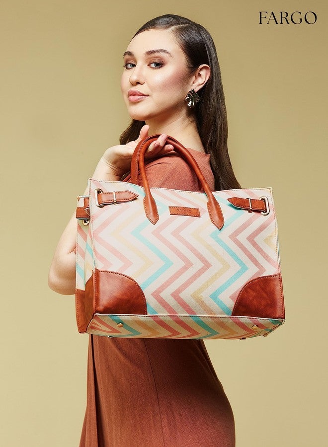 Fargo Canvas Laptop Handbag For Women - Stylish & Durable Tote Bag, Fits 15-Inch Laptops (Fgo-599), Multicolor - Image 2