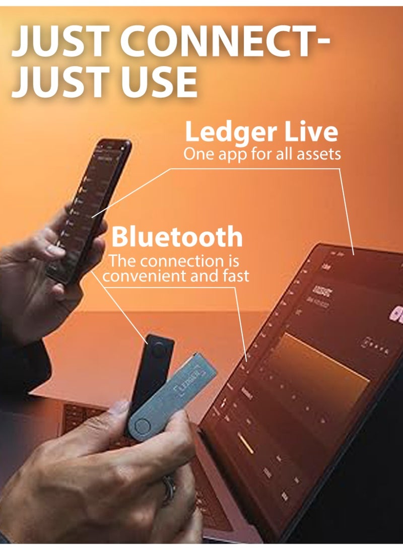 Ledger Nano X Hardware Wallet | Safest Crypto & NFT Cold Storage, Big Screen + Wireless Bluetooth & Type-C Connectivity, 5500+ Assets & Coins Supported, for iOS & Android, MacOS & Windows - Gold - Image 5