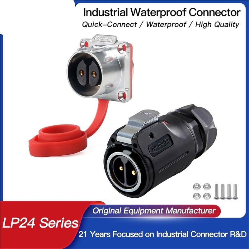 M24 IP68 Waterproof Electrical Connector 10 Pin 25A Male Plug & Female Socket Panel Aviation Connector(Socket B) - Image 2