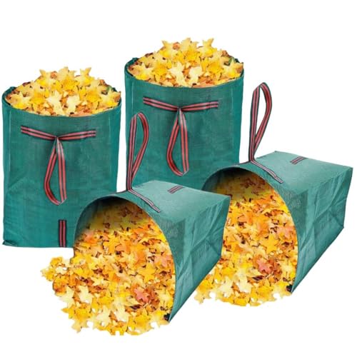 RISETEX 4Pack Reusable Leaf Bags 40Gallon Collapsible Yard Waste Bags with Dustpan Design for Grass Clippings Garden Party Laundry Camping - Image 1
