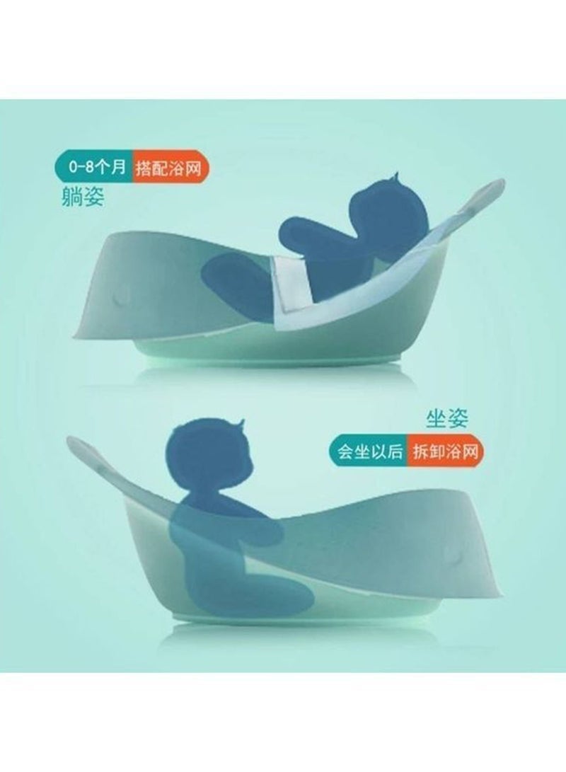 Latafah 3-Stage Baby Bathtub with Mesh Sling & Drain Plug – Anti-Slip Infant Bath Tub from Newborn to Toddler – Compact Baby Bath with Soft Support - Image 4