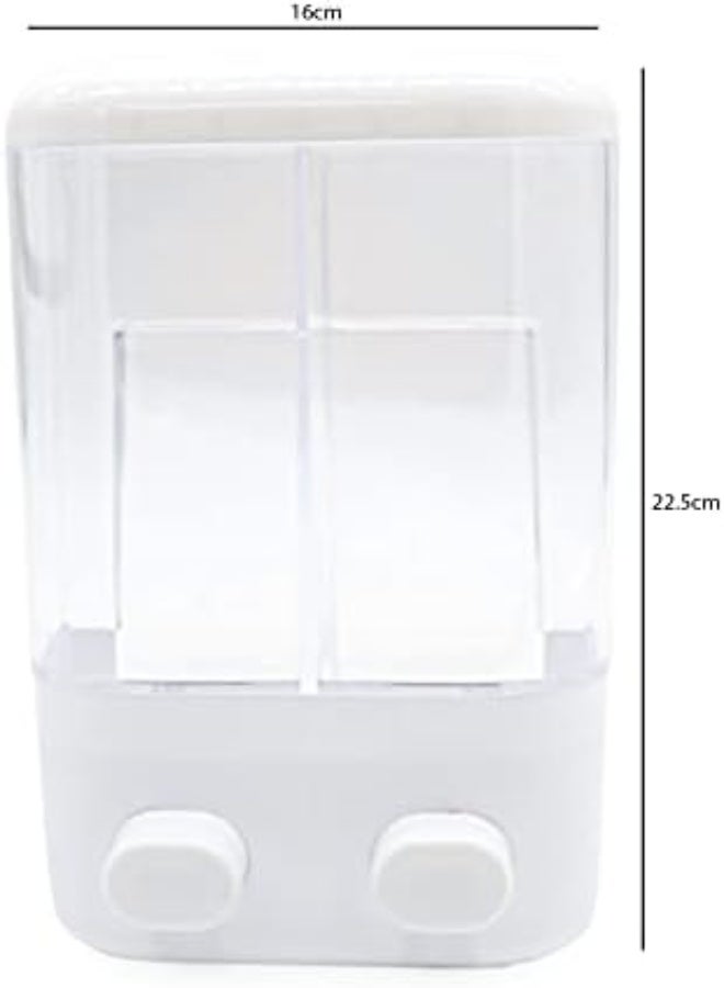 AKDC Plastic Double Head Wall Mount Shampoo Shower Gel Dispenser Home Hotel Bathroom Manual Liquid Soap Bottle Soap Dispenser For Hotel Bathroom Kitchen, White  - Image 3