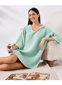 Destiny Hometex 4 Layer Muslin Hooded Adult Women's Poncho  - Image 5