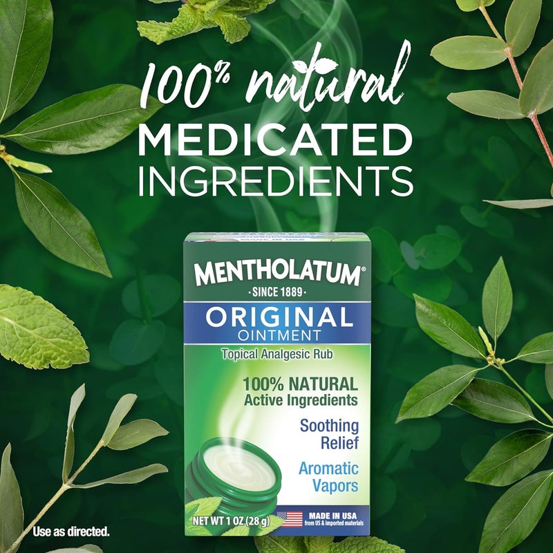 Mentholatum Original Ointment, 3 Ounce (85g) 100% Natural Active Ingredients for Soothing Relief - Image 4