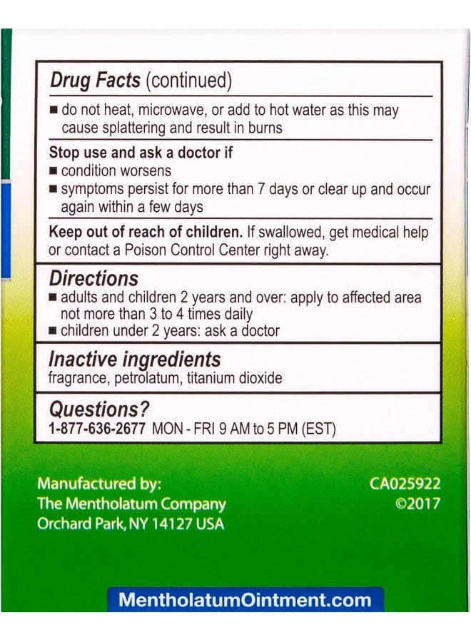 Mentholatum Original Ointment, 3 Ounce (85g) 100% Natural Active Ingredients for Soothing Relief - Image 2