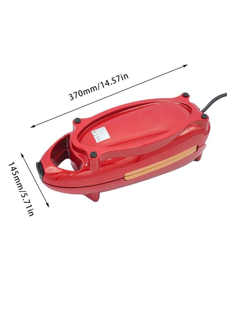 AMM - Grill Press Plate Red Copper 5 Minute Chef Double-Sided Copper-Infused Pan with Non-Stick Anti-Scratch Surface for Making Delicious Omelet" Red - Image 1