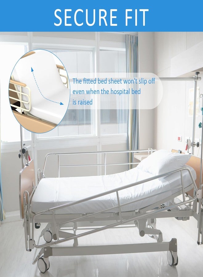 URZGU Hospital Bed Sheets 2 Pack, 36" x 80" x 9" Hospital Bed Fitted Sheets for Home Use & Hospital Care Beds, Ultra Soft & Breathable Hospital Bed Sheets, White - Image 5
