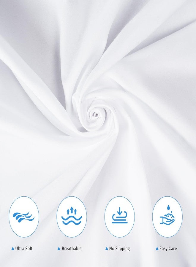 URZGU Hospital Bed Sheets 2 Pack, 36" x 80" x 9" Hospital Bed Fitted Sheets for Home Use & Hospital Care Beds, Ultra Soft & Breathable Hospital Bed Sheets, White - Image 2