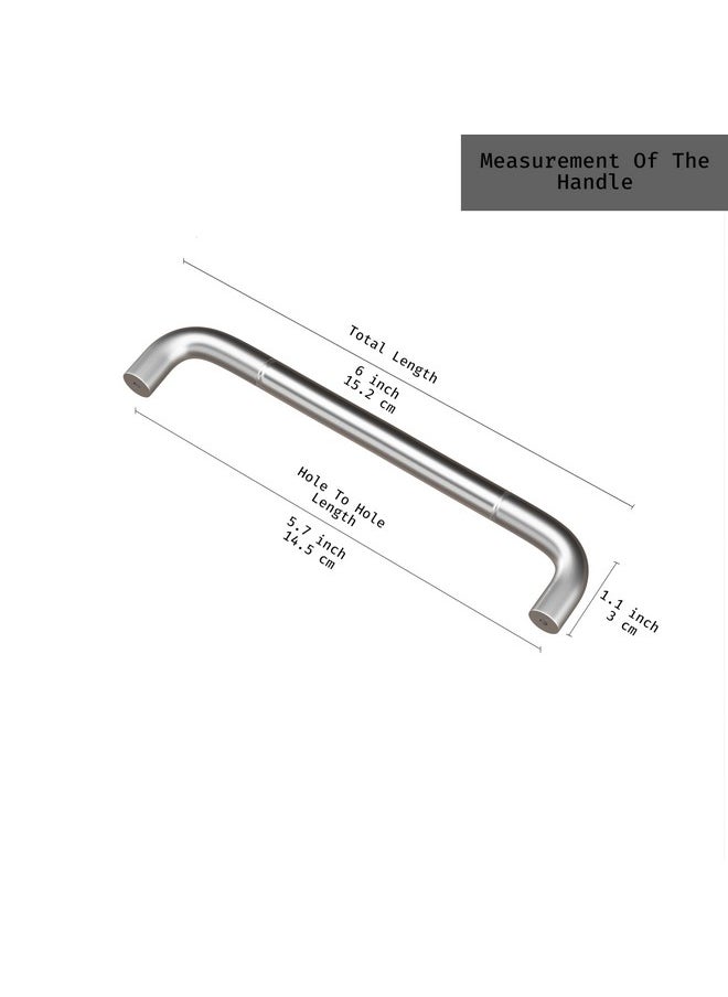 Atlantic Atlantic Stainless Steel Round D Drawer Dazzling Chrome Finish Kitchen Cabinet & Drawer Pull Handle (Gleaming Silver, 6 Inch - Set Of 10 Pieces)  - Image 2