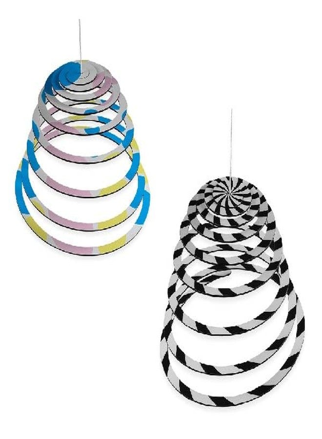 Brainytots Circular Spiral Hanging Toy Mobile | Hanging Mobile for Baby 0-6 Months | Dual-Sided Black-&-White + Color | Wooden Cot Mobile Hanging Toy | Cradle Toys Hanging | Bed Hanging Toys - Image 1