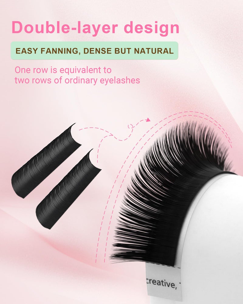 NAGARAKU Easy Fan Eyelash Extensions Volume Lash 0.05 C curl 11mm Rapid Blooming Faux Mink Cluster Easy Fanning PestaÃ±as Soft Natural Lashes Supplies for Beginners & Professional Salon Use - Image 3