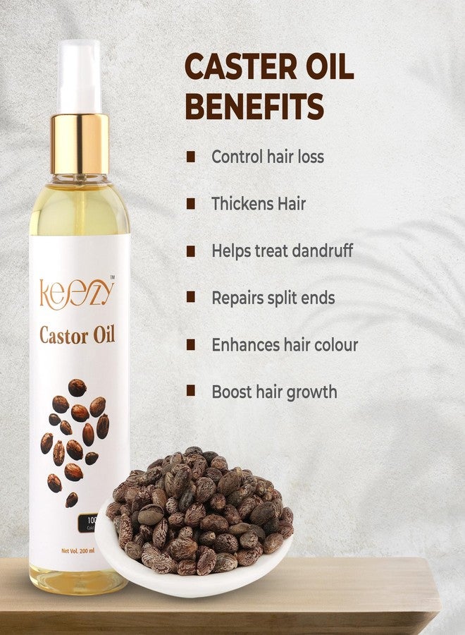 زيت الخروع النقي من كيزي، يغذي الشعر والبشرة والرموش والحواجب - معصور على البارد، طبيعي 100% - يعزز نمو الشعر وترطيب فروة الرأس وصحتها - 200 مل - Image 4