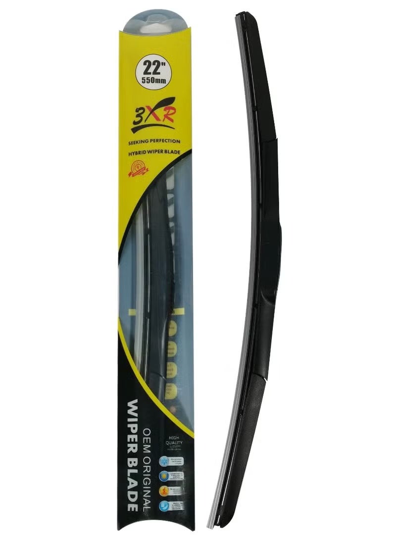 3XR Car Wiper Blade 22" 550mm Hybrid Wiper All Season Universal Car Wiper Blade 1 Pcs - Image 1