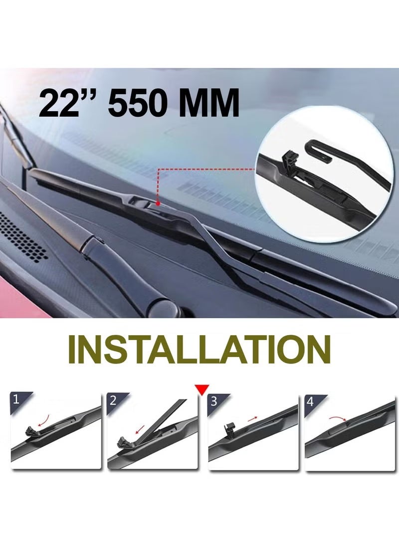 3XR Car Wiper Blade 22" 550mm Hybrid Wiper All Season Universal Car Wiper Blade 1 Pcs - Image 2