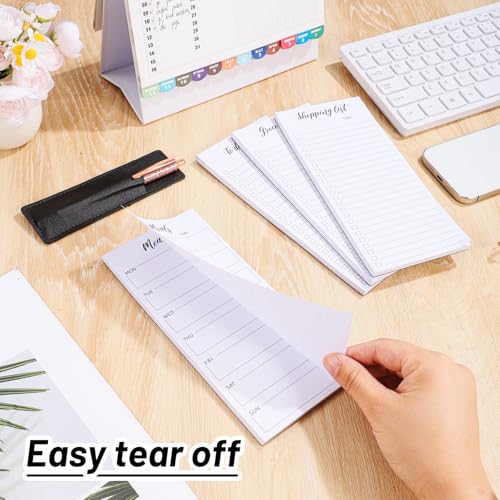 Thboxes 4 Pack Magnetic Note Pad for Fridge with Pen Holder, Totally 200 Sheets Magnetic To Do List, Grocery List, Shopping List, Meals Pads for Refrigerator - Image 3