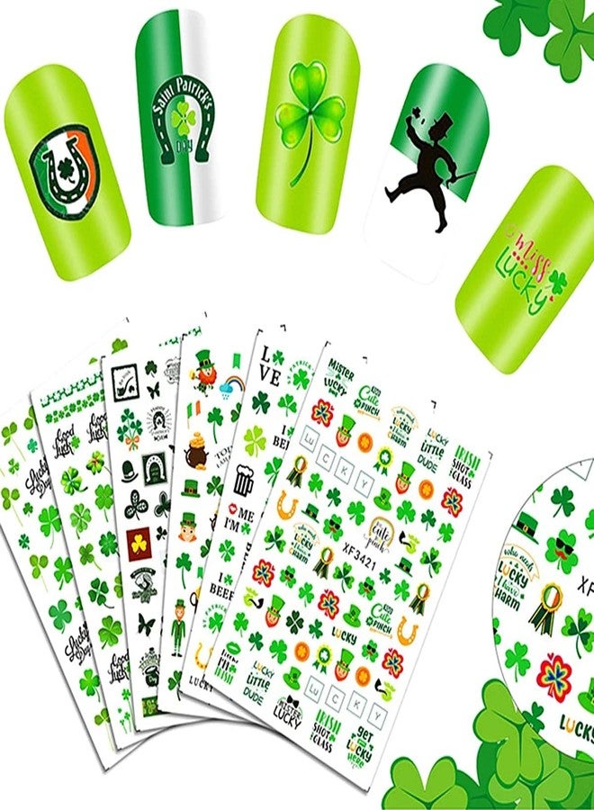 FUMIHIT 10 Sheets St. Patrick's Day Nail Art Stickers Decals 3D Shamrock Nail Stickers Green Clover Irish Nail Decals St. Patrick's Day Nail Decorations for Women, Kids, Girls - Image 4